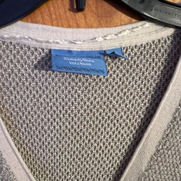 Simply Vera Button Up Cardigan Sparkly Gold and Tan Size XL - Picture 3 of 4